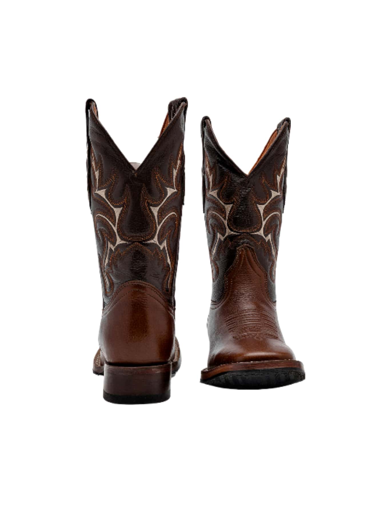 No Zipper Brown Texas Cowboy Boots 