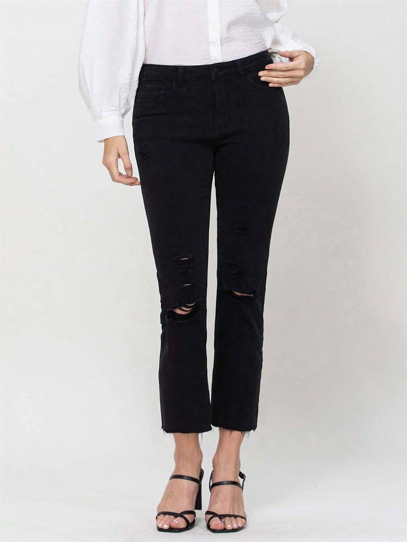 FLYING MONKEY  High Rise CROP STRAIGHT Jeans 