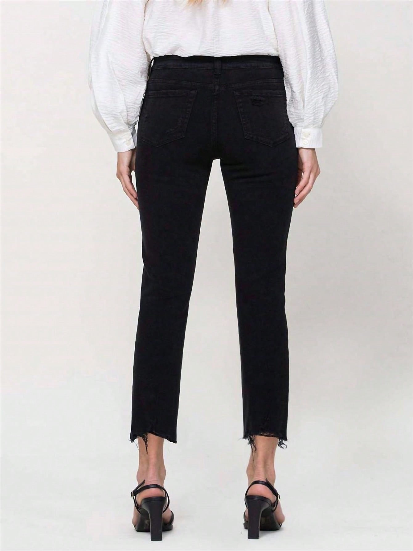 FLYING MONKEY  High Rise CROP STRAIGHT Jeans 