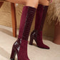 Over-The-Knee High Heel  Zipper Boots 