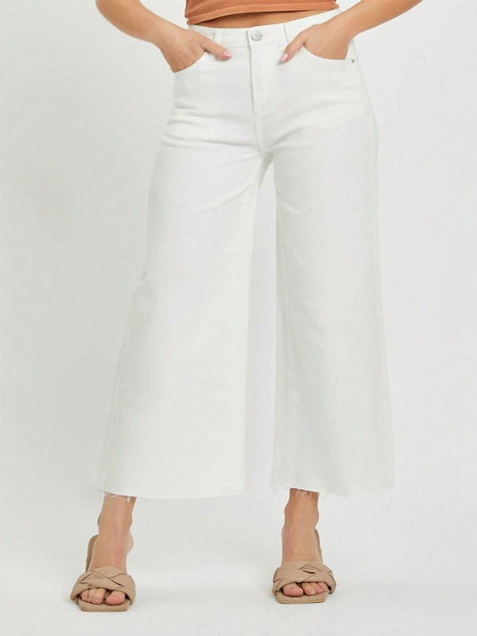 High Rise Tummy Control Wide Leg Crop Pants 