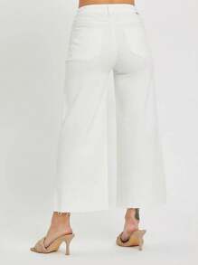 High Rise Tummy Control Wide Leg Crop Pants 