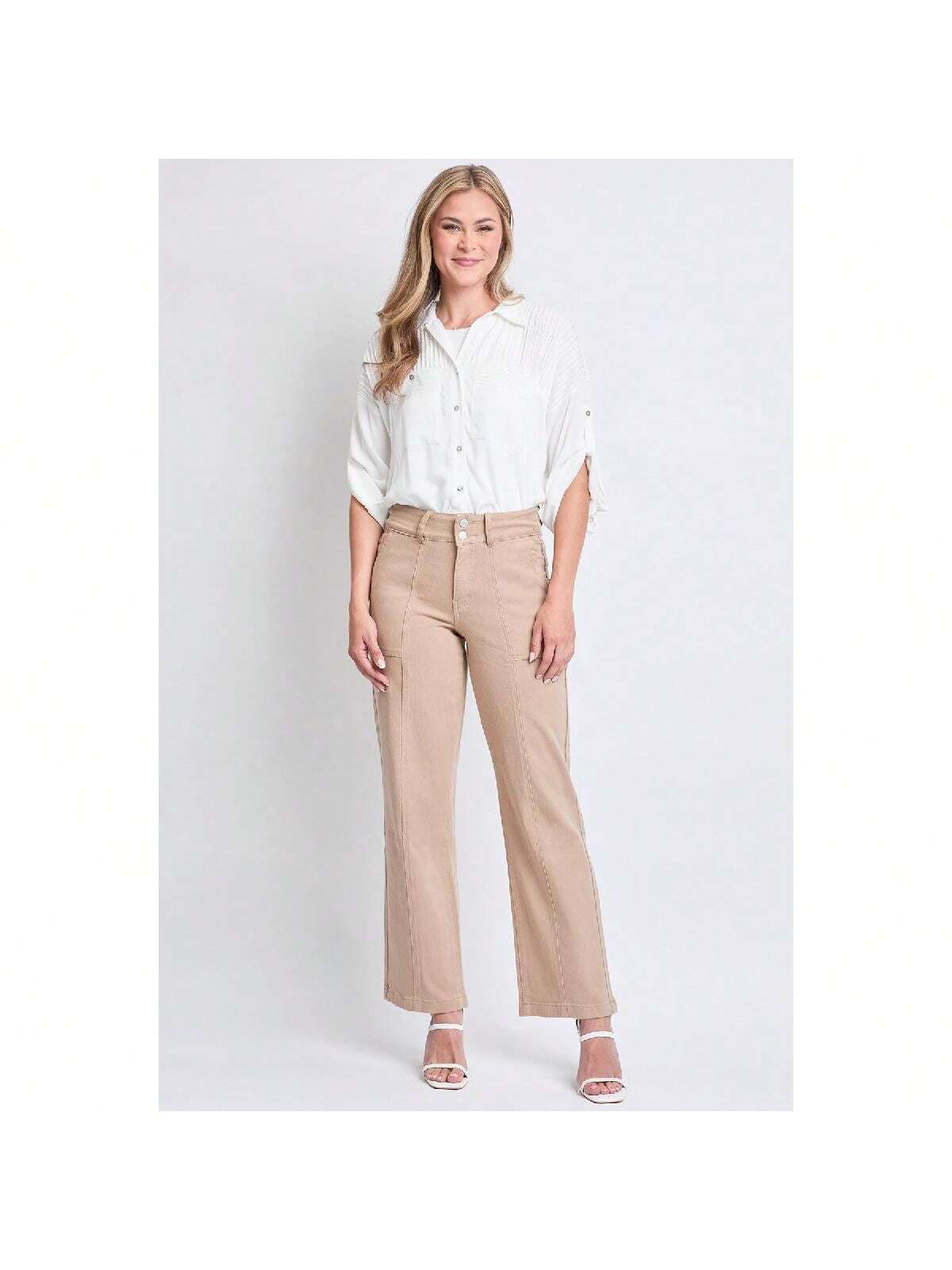 High Rise Wide Leg Comfort Stretch Jeans 