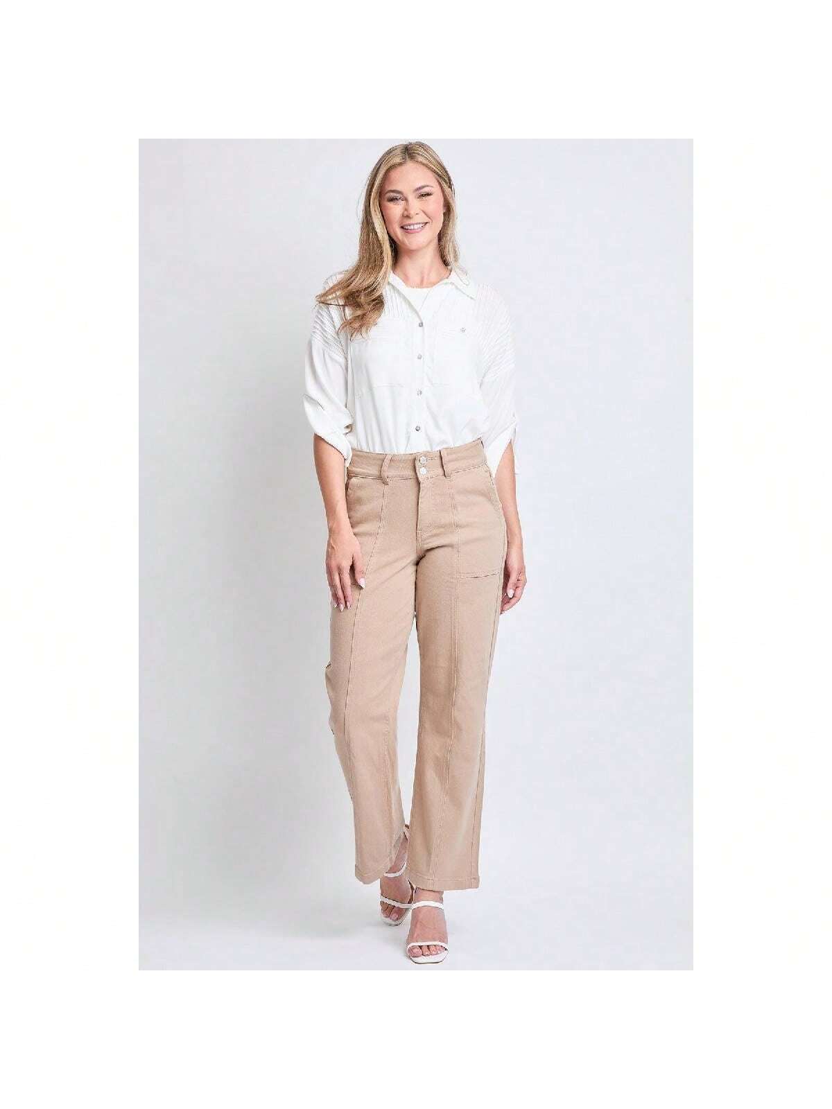 High Rise Wide Leg Comfort Stretch Jeans 