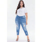 Plus Size Women's  Denim Ankle Jogger Jeans 