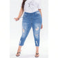 Plus Size Women's  Denim Ankle Jogger Jeans 