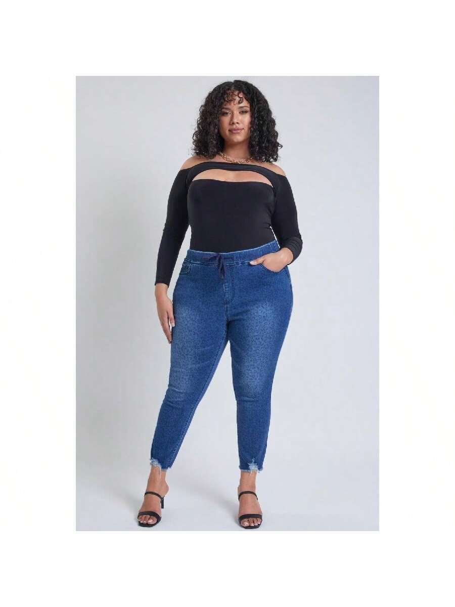 Plus Size Women's  Denim Ankle Jogger Jeans 