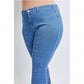 Plus Size Women's  Flare Jeans With Front Seam 