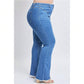 Plus Size Women's  Flare Jeans With Front Seam 