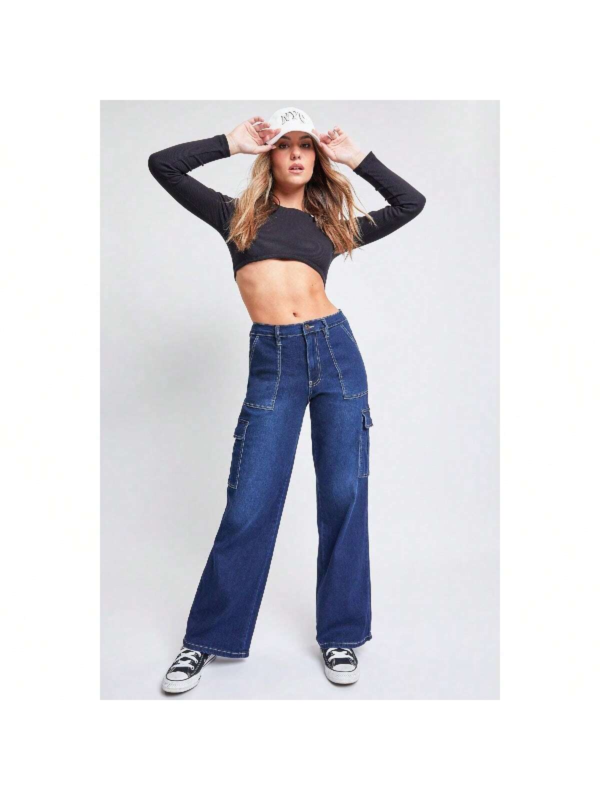 Women's Skater Cargo Wide Leg Jeans 