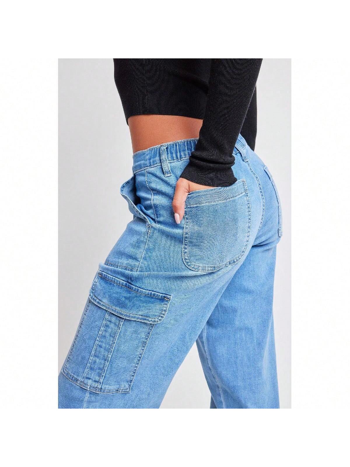 Women's Skater Cargo Wide Leg Jeans 