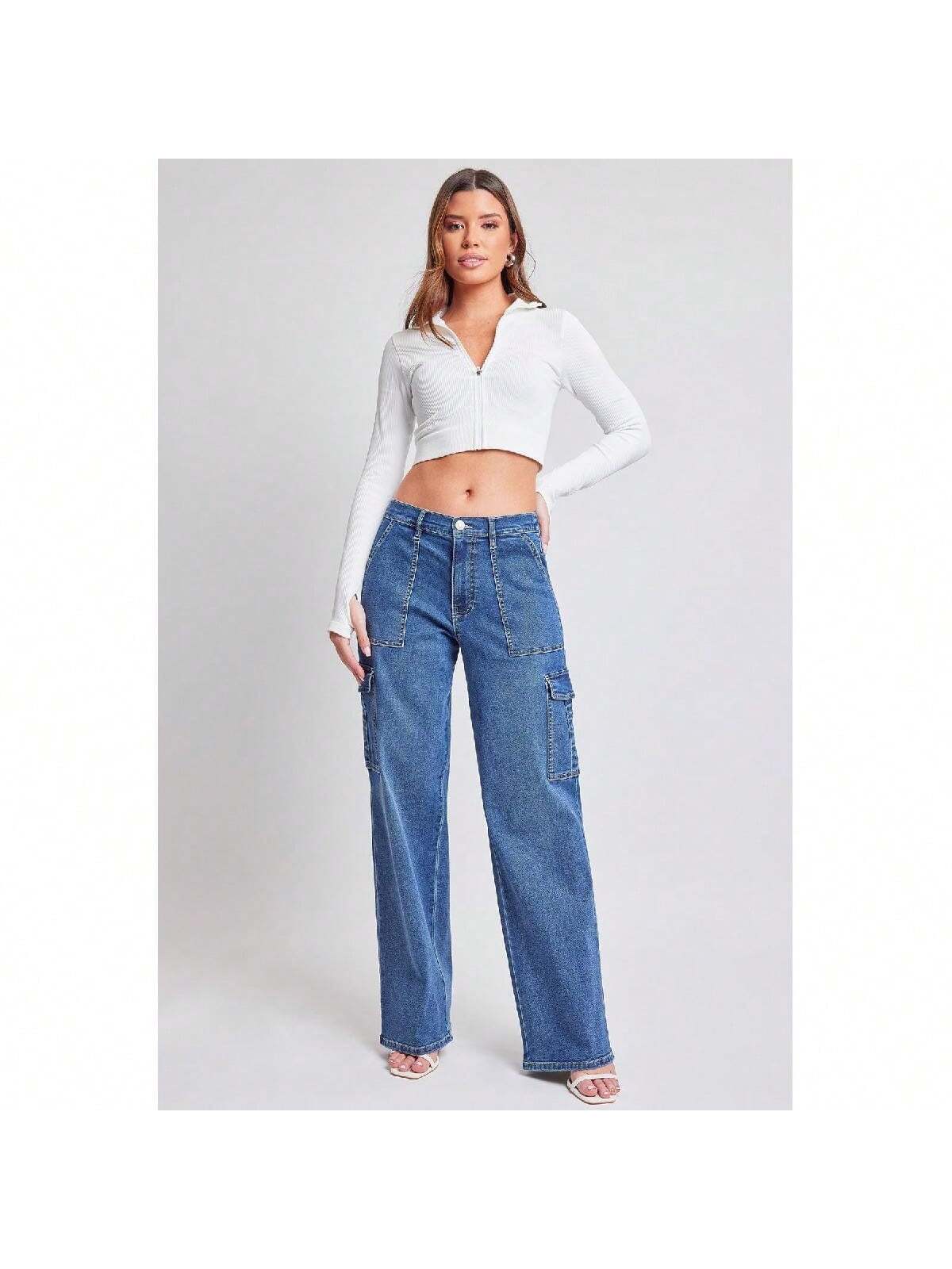 Women's Skater Cargo Wide Leg Jeans 