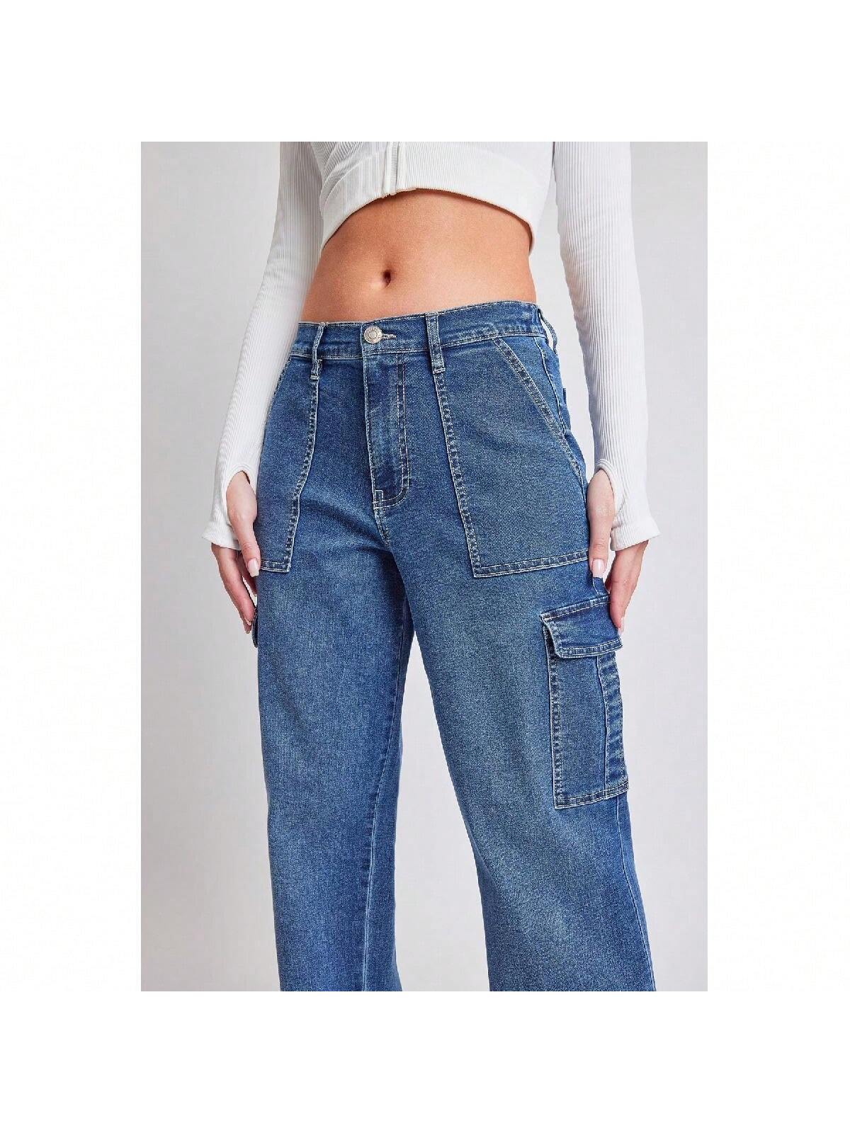 Women's Skater Cargo Wide Leg Jeans 