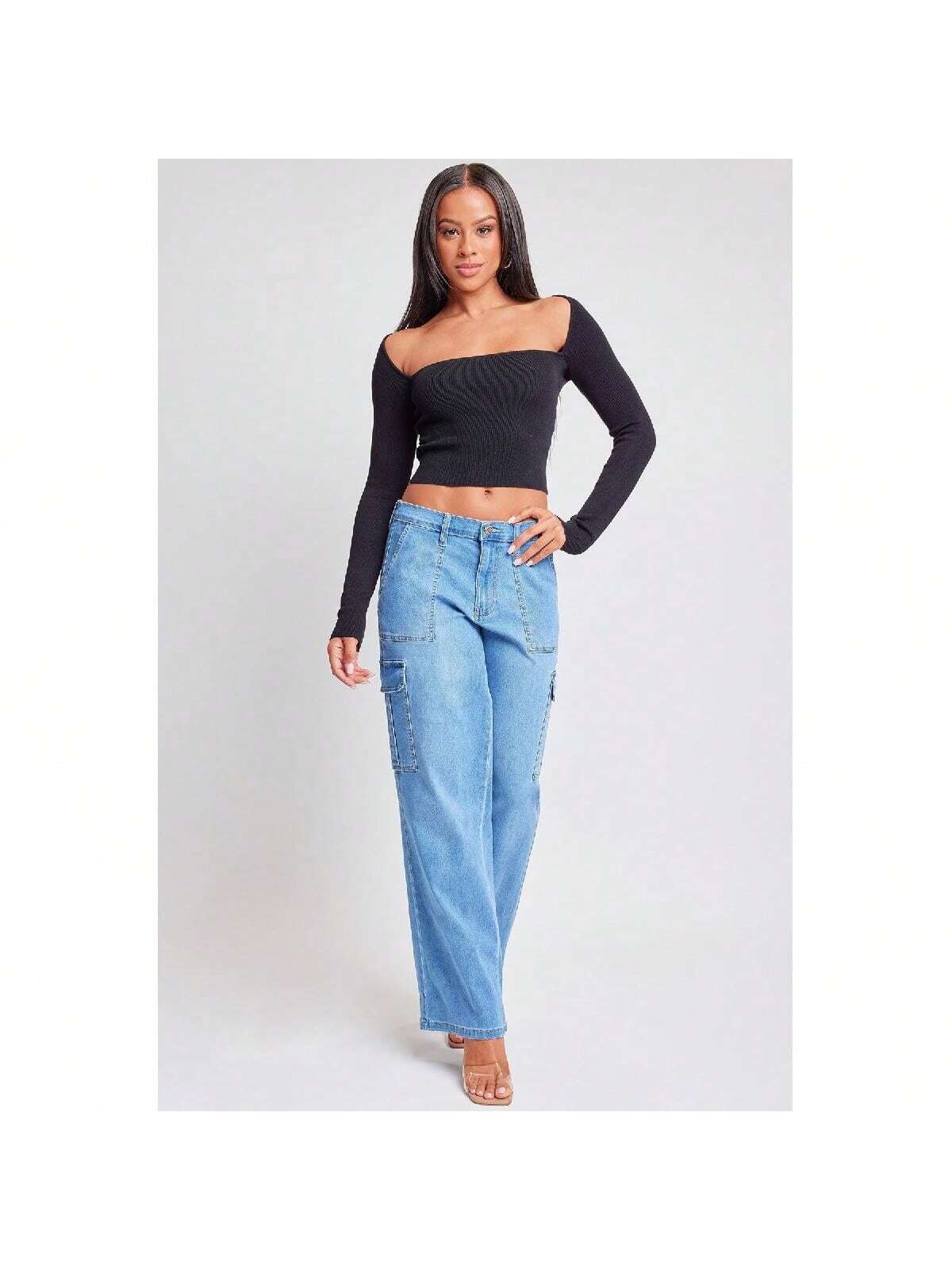 Women's Skater Cargo Wide Leg Jeans 