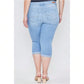 Plus Size High-Rise Double Rolled Cuff Crop Jeans 