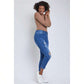 High Rise Ankle Jeans With Destructed Hem 