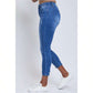 High Rise Ankle Jeans With Destructed Hem 