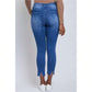 High Rise Ankle Jeans With Destructed Hem 