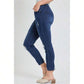 High Rise Ankle Jeans With Destructed Hem 