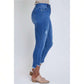 Curvy Fit High Rise Frayed Slanted Ankle Jeans 