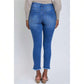 Curvy Fit High Rise Frayed Slanted Ankle Jeans 