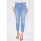 Tummy Control 2 Button Rolled Cuff Jeans 