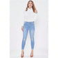 Tummy Control 2 Button Rolled Cuff Jeans 