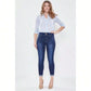 Tummy Control 2 Button Rolled Cuff Jeans 