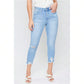 High Rise Vintage Straight Fray Hem Jeans 