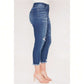 High Rise Vintage Straight Fray Hem Jeans 