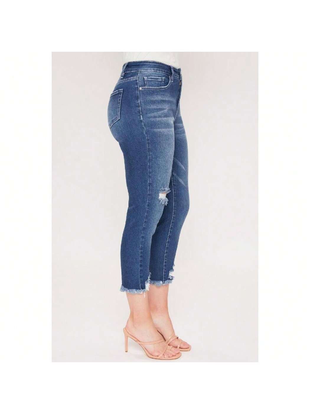 High Rise Vintage Straight Fray Hem Jeans 