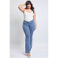 Plus Low-Rise V-Front Pull On Flare Jeans 