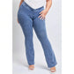 Plus Low-Rise V-Front Pull On Flare Jeans 