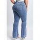 Plus Low-Rise V-Front Pull On Flare Jeans 