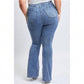 Plus Low-Rise V-Front Pull On Flare Jeans 