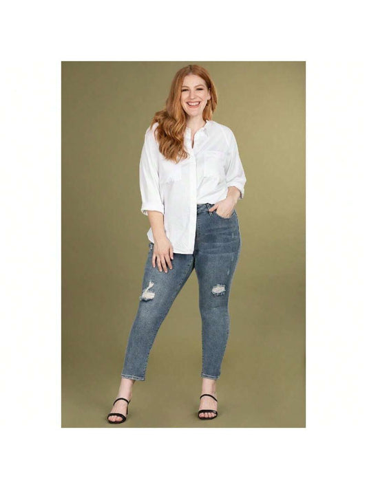 Plus Size Vintage Dream High Rise Ankle Jeans 