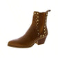 Michael Kors Leather Block Heel Ankle Boots 