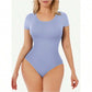 One-Piece Short-Sleeved Thong Bodysuit 