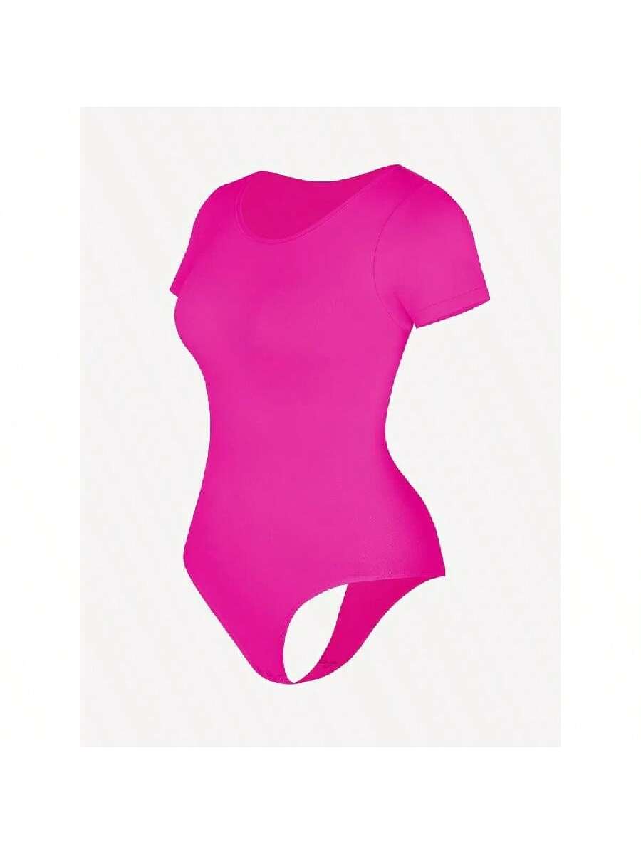 One-Piece Short-Sleeved Thong Bodysuit 