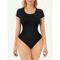 One-Piece Short-Sleeved Thong Bodysuit 