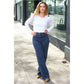 Judy Blue Medium Wash High Waist Wide Leg Jeans 