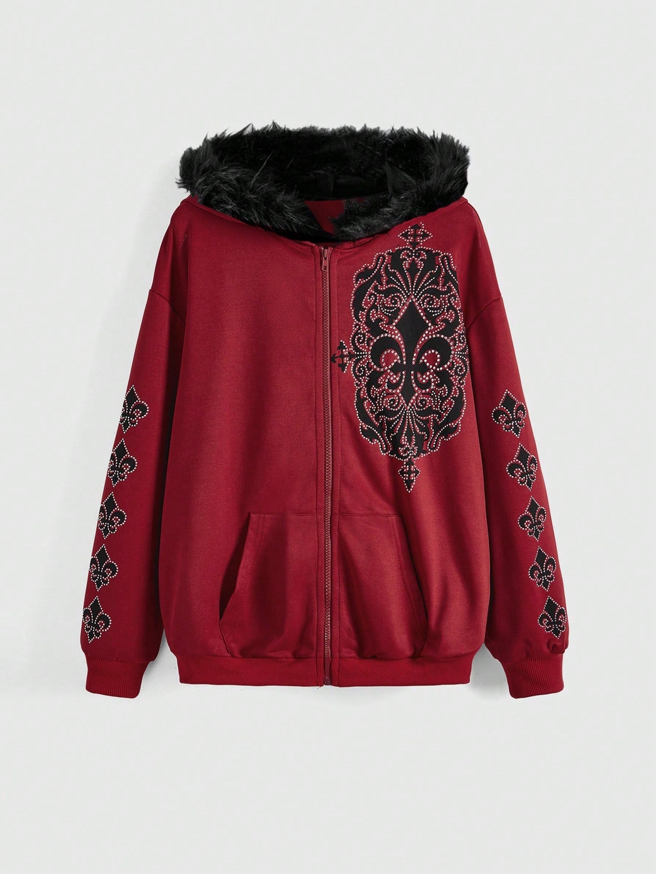 Fairycore Hooded Sweatshirt With Rhineston 