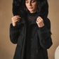 Fluffy Faux Fur Collar Quilted Padded Coat 