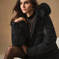 Fluffy Faux Fur Collar Quilted Padded Coat 