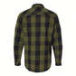 Snap Front Long Sleeve Plaid Flannel Shirt (Black) 