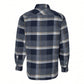 Snap Front Long Sleeve Plaid Flannel Shirt (Indigo) 