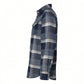 Snap Front Long Sleeve Plaid Flannel Shirt (Indigo) 