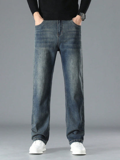 Men's Casual Versatile Stretch Jeans – Mid-Waist, Comfortable 