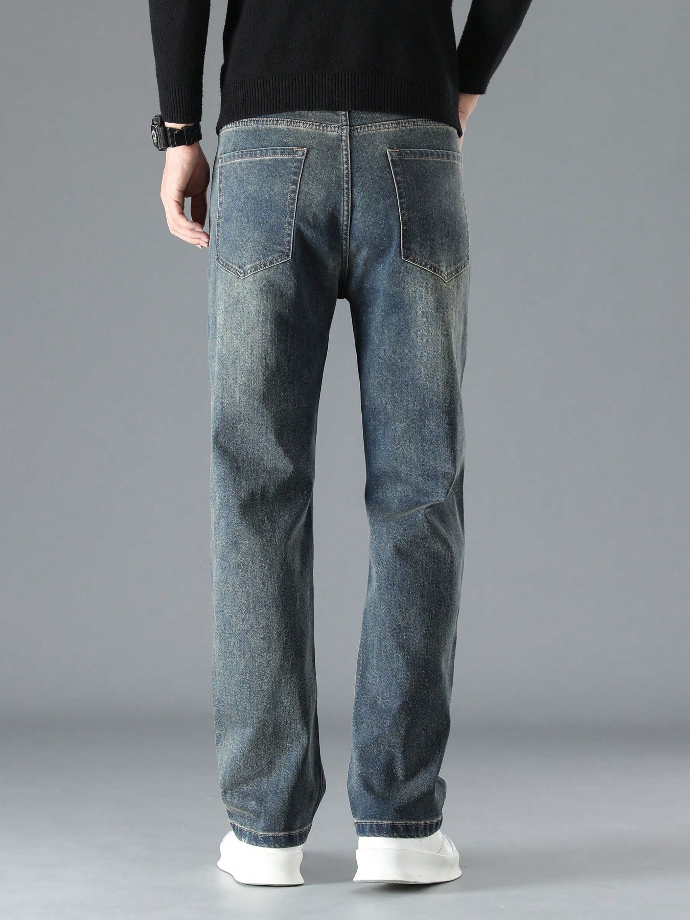 Men's Casual Versatile Stretch Jeans – Mid-Waist, Comfortable 