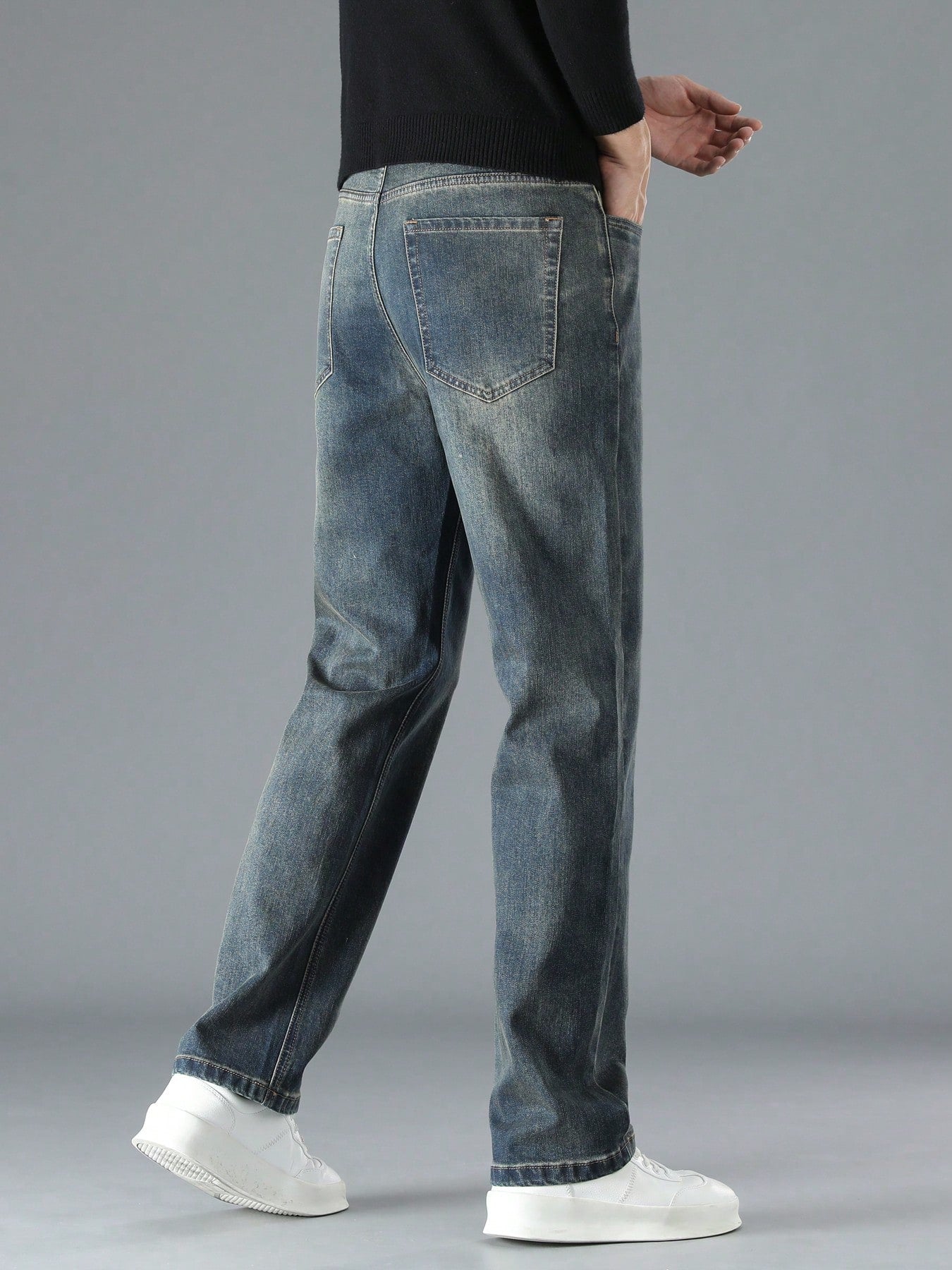 Men's Casual Versatile Stretch Jeans – Mid-Waist, Comfortable 